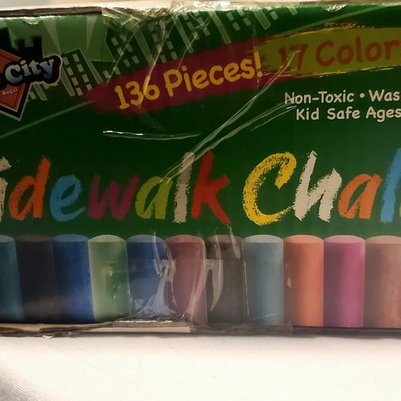 136 Pack 17 Colors Jumbo Washable Sidewalk Chalk Set - Picture 7 of 7